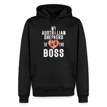 Cadeaux de berger australien - Sweat à capuche Premium bio Homme - noir - Devant - Nico (187cm)