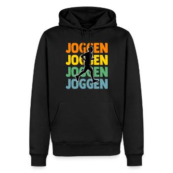 Läufer Joggen Laufen - Männer Premium Bio Hoodie - Schwarz - Vorne - Nico (187cm)