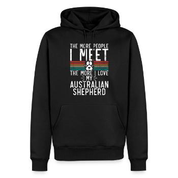 Australian Shepherd Geschenke - Männer Premium Bio Hoodie - Schwarz - Vorne - Nico (187cm)