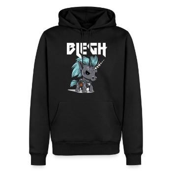 Blegh Heavy Metal Metalcore Einhorn - Männer Premium Bio Hoodie - Schwarz - Vorne - Nico (187cm)