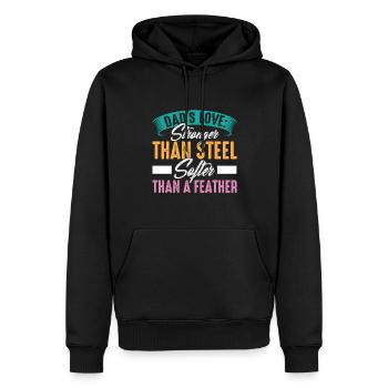 Fête des pères Papa Love Stronger Papa Papa Père Graphique - Sweat à capuche Premium bio Homme - noir - Devant - Nico (187cm)