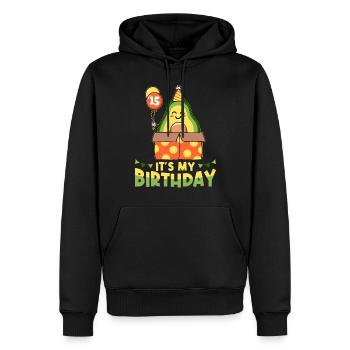 Avocado-liebhaber 15. Geburtstag Guacamole - Männer Premium Bio Hoodie - Schwarz - Vorne - Nico (187cm)