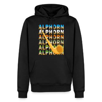 ALPHORN - Männer Premium Bio Hoodie - Schwarz - Vorne - Nico (187cm)