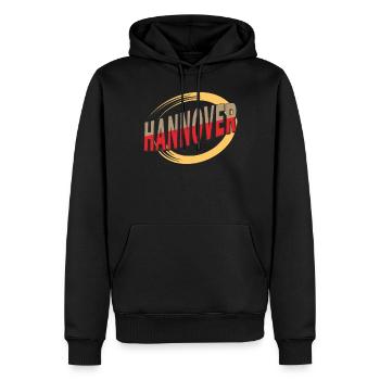 HANNOVER - Männer Premium Bio Hoodie - Schwarz - Vorne - Nico (187cm)