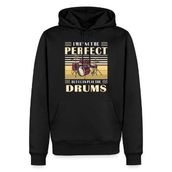 DRUMS - Männer Premium Bio Hoodie - Schwarz - Vorne - Nico (187cm)