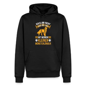 Ich habe Pläne mit meinem Kleiner Münsterländer - Männer Premium Bio Hoodie - Schwarz - Vorne - Nico (187cm)