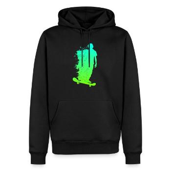 Patinage skateboarders - Sweat à capuche Premium bio Homme - noir - Devant - Nico (187cm)