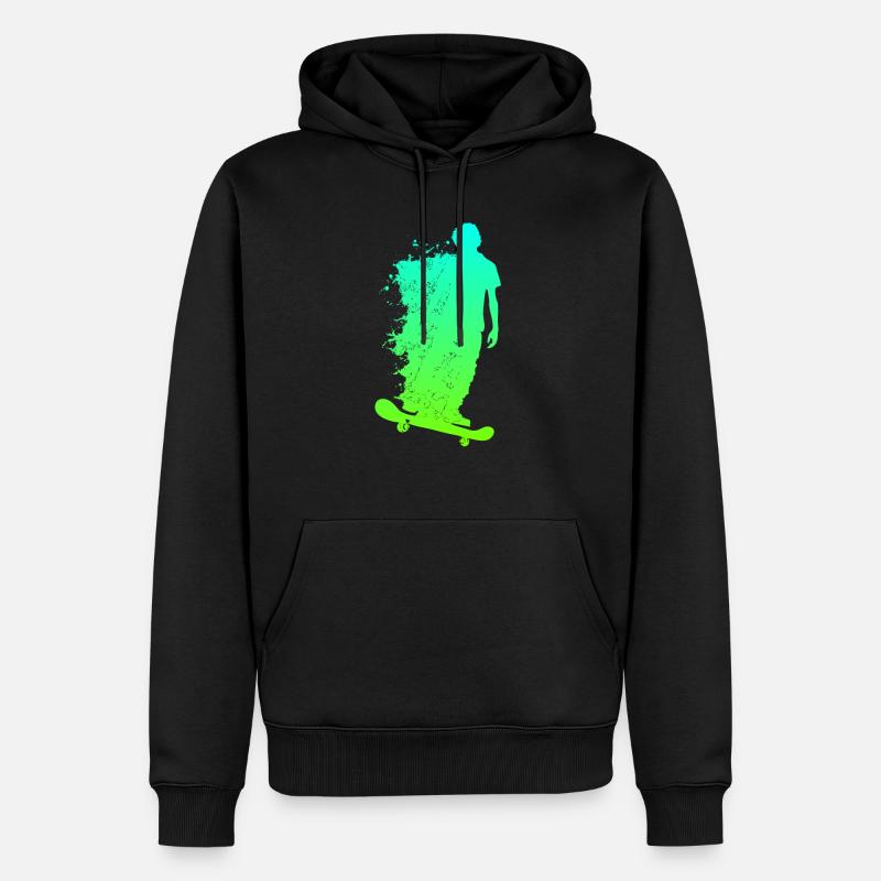 Patinage skateboarders - Sweat à capuche Premium bio Homme - noir