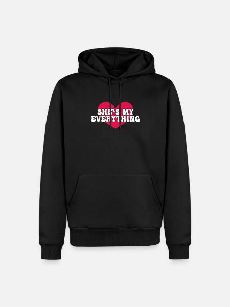 Kæreste kæreste par siger - Herre Premium økologisk hoodie - sort