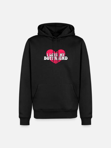 I love my boyfriend - Men’s Premium Organic Hoodie - black