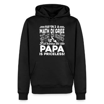 Father's Day Title Papa Is Priceless - Men’s Premium Organic Hoodie - black - Front - Nico (187cm)