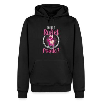 Sans ballet Qu’est-ce que la punchline ? Ballerine Hobby - Sweat à capuche Premium bio Homme - noir - Devant - Nico (187cm)