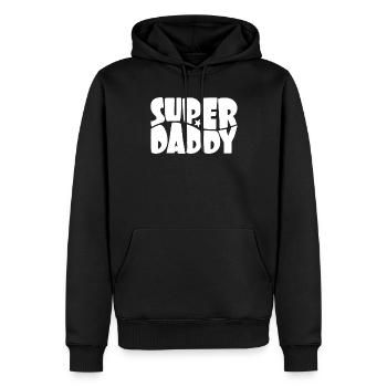 Super Daddy für den besten Papa Retro Vintage - Männer Premium Bio Hoodie - Schwarz - Vorne - Nico (187cm)