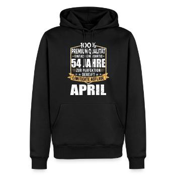 54. Geburtstag April Jahrgang 1969 Vintage - Männer Premium Bio Hoodie - Schwarz - Vorne - Nico (187cm)