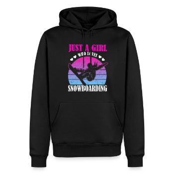Snowboarder Girl - Just A Girl Who Loves Snowboard - Männer Premium Bio Hoodie - Schwarz - Vorne - Nico (187cm)