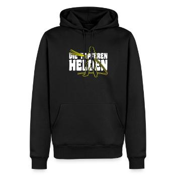 Feuerwehr Tapfere Helden - Männer Premium Bio Hoodie - Schwarz - Vorne - Nico (187cm)