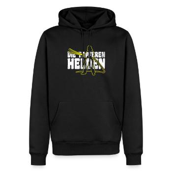 Feuerwehr Tapfere Helden - Männer Premium Bio Hoodie - Schwarz - Vorne - Nico (187cm)