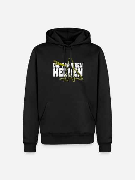 Feuerwehr Tapfere Helden - Männer Premium Bio Hoodie - Schwarz