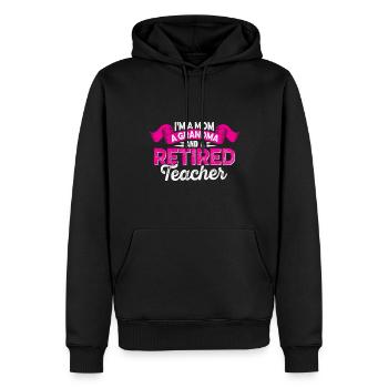 Enseignante à la retraite Mère Grand-mère Retraite - Sweat à capuche Premium bio Homme - noir - Devant - Nico (187cm)