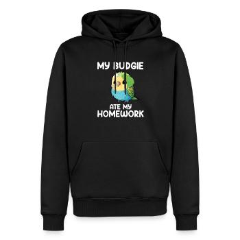Perruche perruche, perruche - Sweat à capuche Premium bio Homme - noir - Devant - Nico (187cm)