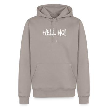 Funny Hell Geen Sarkastic Rude Joke - Mannen Premium Bio hoodie - taupe - Voor - Nico (187cm)