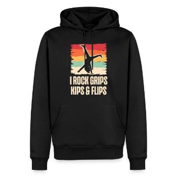 I Rock Grips Kipps And Flips Cartwheel Gymnast - Sweat à capuche Premium bio Homme - noir - Devant - Nico (187cm)