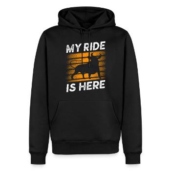 Mon tour est ici Bull Rider Bull Riding Rodeo - Sweat à capuche Premium bio Homme - noir - Devant - Nico (187cm)