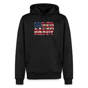Super Daddy In Stars And Stripes pour papa - Sweat à capuche Premium bio Homme - noir - Devant - Nico (187cm)
