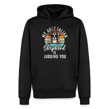 Cadeaux de berger australien - Sweat à capuche Premium bio Homme - noir - Devant - Nico (187cm)