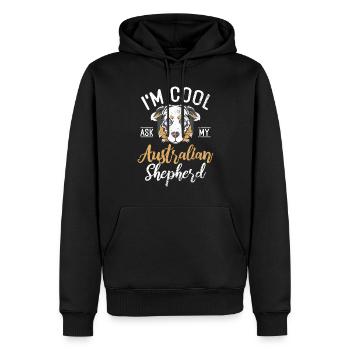 Cadeaux de berger australien - Sweat à capuche Premium bio Homme - noir - Devant - Nico (187cm)