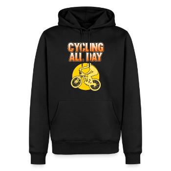 Faire du vélo toute la journée - Sweat à capuche Premium bio Homme - noir - Devant - Nico (187cm)