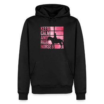 Filles à cheval Chevaucher des enfants - Sweat à capuche Premium bio Homme - noir - Devant - Nico (187cm)