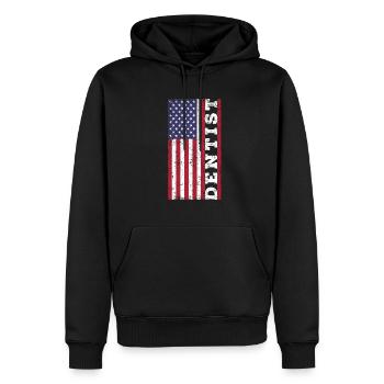 Dentiste patriotique américain - Sweat à capuche Premium bio Homme - noir - Devant - Nico (187cm)