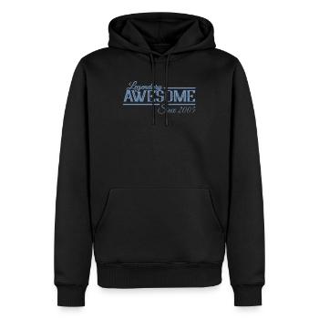 Légendaire Génial Millésime 2005 - Sweat à capuche Premium bio Homme - noir - Devant - Nico (187cm)