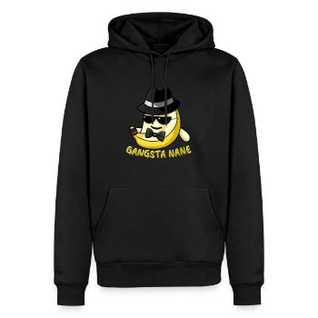 Süße Kawaii Gangster Mafia Banane mit Spruch - Männer Premium Bio Hoodie - Schwarz - Vorne - Nico (187cm)