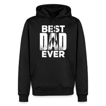 Meilleur papa de tous les temps - Sweat à capuche Premium bio Homme - noir - Devant - Nico (187cm)