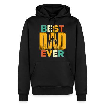 Meilleur papa de tous les temps - Sweat à capuche Premium bio Homme - noir - Devant - Nico (187cm)