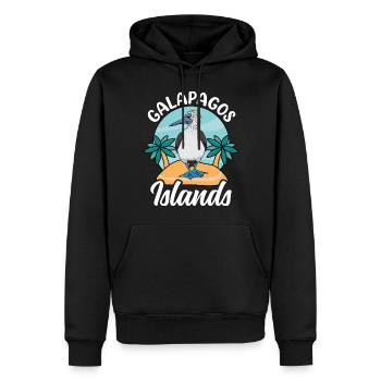 Îles Galapagos - Sweat à capuche Premium bio Homme - noir - Devant - Nico (187cm)