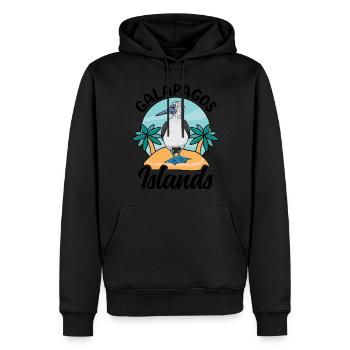 Îles Galapagos - Sweat à capuche Premium bio Homme - noir - Devant - Nico (187cm)