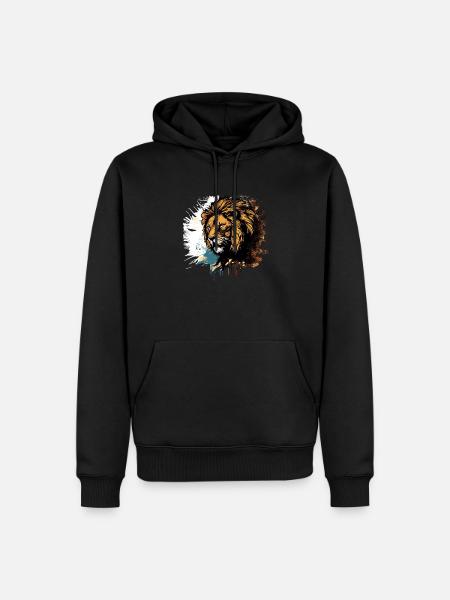 Lion - Men’s Premium Organic Hoodie - black