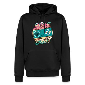 Gamer Girl Babe Retro 50iger Jahre 50s 1950 - Männer Premium Bio Hoodie - Schwarz - Vorne - Nico (187cm)