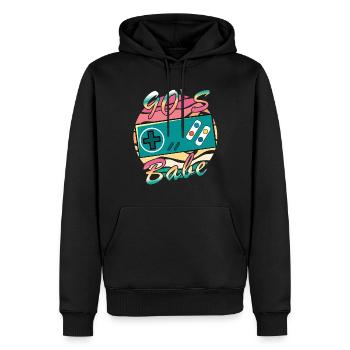 Gamer Girl Babe Retro 90iger Jahre 90s 1990 - Männer Premium Bio Hoodie - Schwarz - Vorne - Nico (187cm)