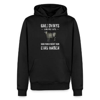 Galloway Rind I Schottland Rinderzucht für - Männer Premium Bio Hoodie - Schwarz - Vorne - Nico (187cm)