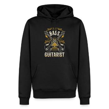 Guitariste Basse Bassiste Basse Musicien de guitare basse - Sweat à capuche Premium bio Homme - noir - Devant - Nico (187cm)