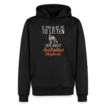Australian Shepherd Geschenke - Männer Premium Bio Hoodie - Schwarz - Vorne - Nico (187cm)