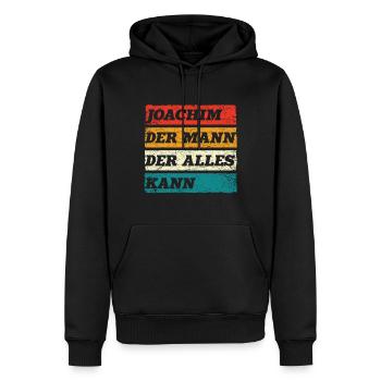 Joachim Der Mann Der Alles Kann Vorname Joachim - Männer Premium Bio Hoodie - Schwarz - Vorne - Nico (187cm)