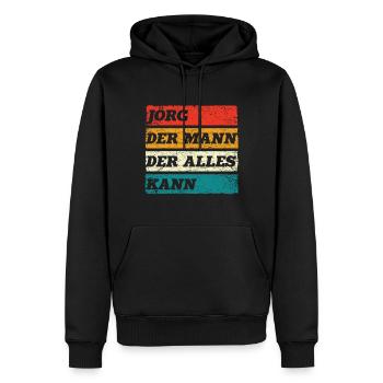 Jörg Der Mann Der Alles Kann Vorname Jörg - Männer Premium Bio Hoodie - Schwarz - Vorne - Nico (187cm)