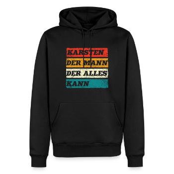 Karsten Der Mann Der Alles Kann Vorname Karsten - Männer Premium Bio Hoodie - Schwarz - Vorne - Nico (187cm)