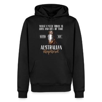 Australian Shepherd Geschenke - Männer Premium Bio Hoodie - Schwarz - Vorne - Nico (187cm)