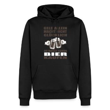 Bier - Männer Premium Bio Hoodie - Schwarz - Vorne - Nico (187cm)